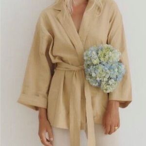 Indigo Luna linen kimono top